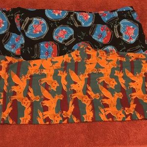 Lularoe Leggings Size TC  Foxes & Fish